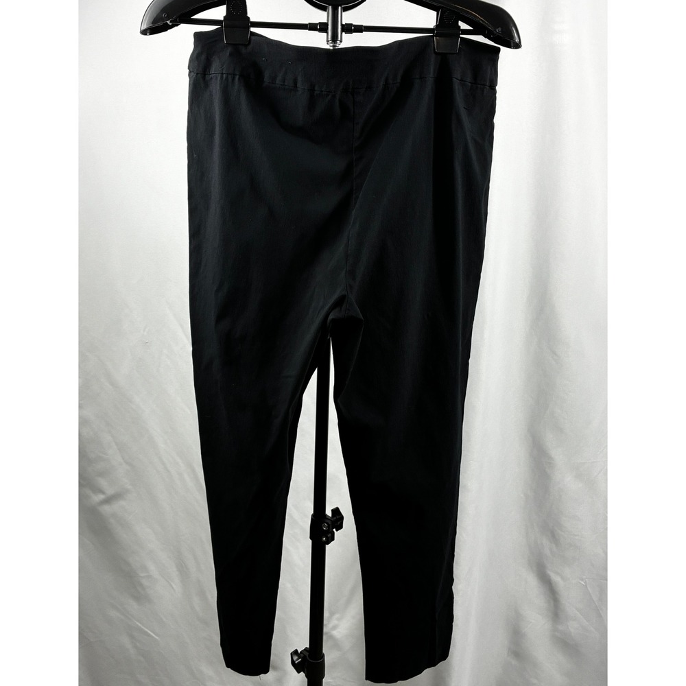 JM Collection Black Lace Up Grommet Hem Cropped Pants High Rise Tapered Leg